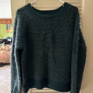 Blue Eyelash Knit Sweater – Shaggy Textured – Size M